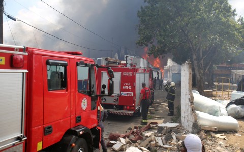 Firefighters during fire tragedy