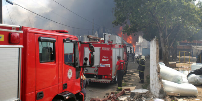 Firefighters during fire tragedy