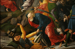 Peter cutting off Malchus' ear