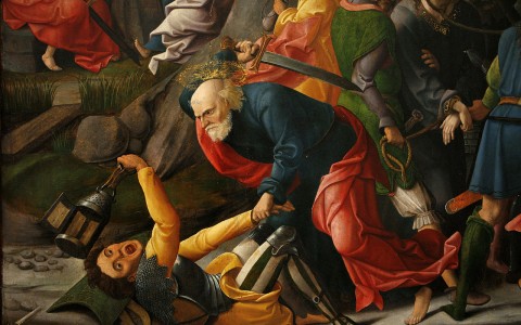 Peter cutting off Malchus' ear