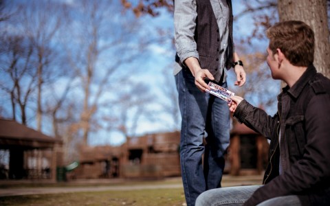 Giving out gospel tract - be ready