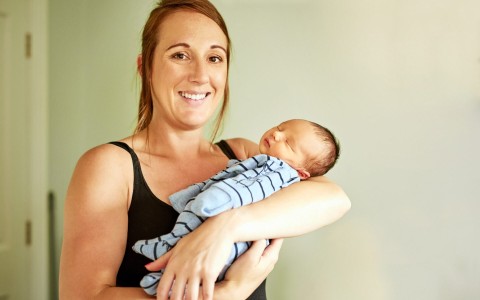 Mother and newborn baby