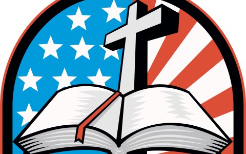 Bible With Cross American Stars Stripes