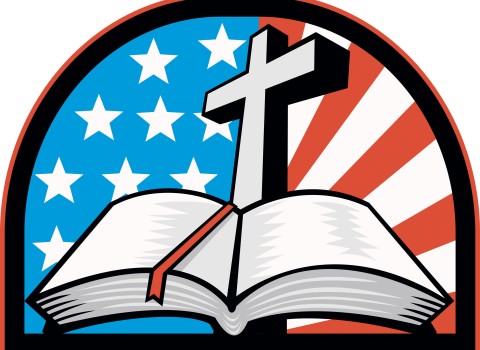 Bible With Cross American Stars Stripes