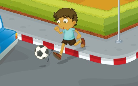 Child in danger from traffic