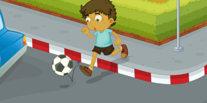 Child in danger from traffic