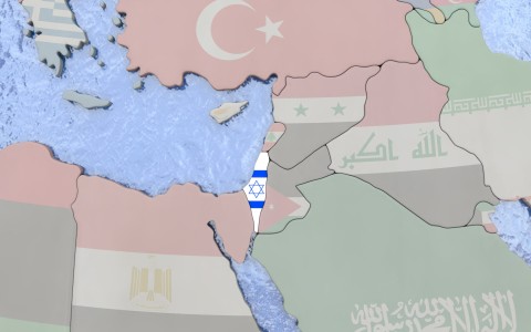 Map of Israel and surrounding nations