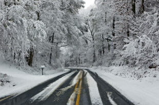 Frozen Christmas, snowy roads